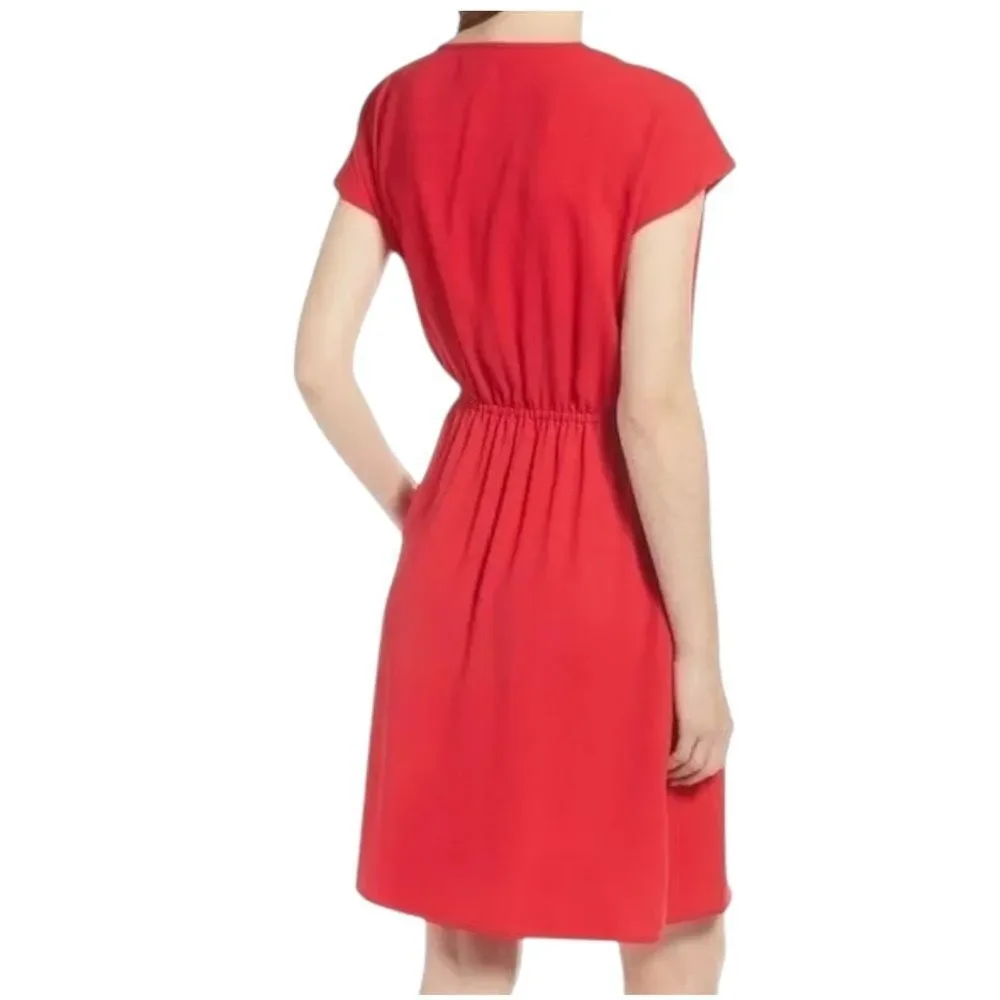 Halogen Red Elastic Waist Dress w/ Pockets - Picture 2 of 10